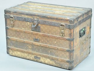 Louis Vuitton trunk with Louis Vuitton and john Wanamaker labels inside (no tray, fair condition). ht. 21 in., top: 18 1/4" x 31 1/2"