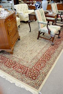 Large Oriental room size carpet having beige ground, 11'8" x 17'10".