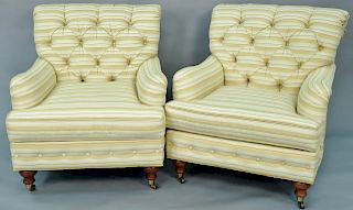 Pair of C.R. Laine upholstered easy chairs.
