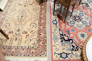 Two Oriental throw rugs. 4' x 6' 7", 4' 4" x 6' 6".