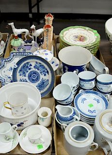 Four tray lots to include copeland spode plates, Royal Copenhagen cups and saucers, Copeland spode teapot, sugar and creamer, pair of stafford shire w