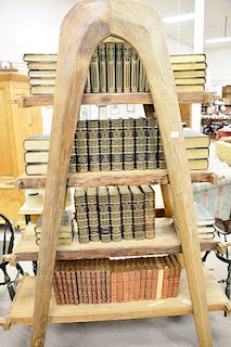 Large group of 73 leather bound books to include twenty-two volumes of Henry Smith Williams "The Historian's History of the World", twenty-seven volum