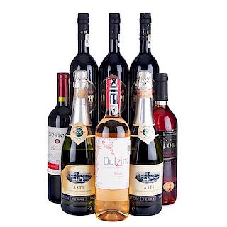 Lote de 8 Vinos Tintos, Rosados y Espumosos. a) Asti. Dulce. Pzas: 2. b) Dulzino. Cosecha 2016. c) Norton Colección Cosecha 2014, otros
