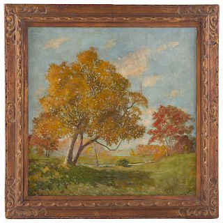 American Impressionist School. Autumnal Landscape