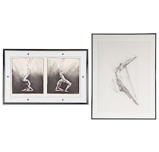 Helene Guetary. Two Framed Lithographs