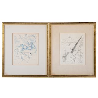 Salvador Dali. Lot of Two Etchings