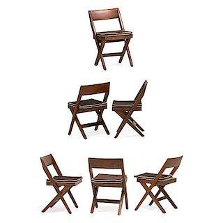 PIERRE JEANNERET Set of six side chairs