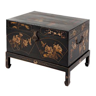 Chinese Lacquer Chest on Stand
