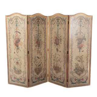 Louis XV Style Giltwood & Paint Decorated Screen