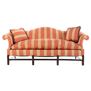 Chippendale Style Mahogany Upholstered Sofa