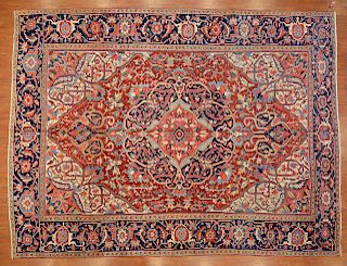 Antique Heriz Carpet, Persia, 9.5 x 12.4