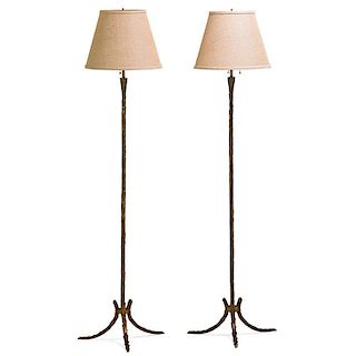 MAISON BAGUES (Attr.) Pair of floor lamps