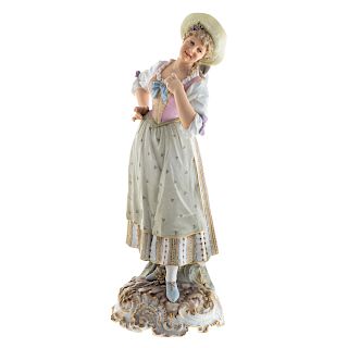 Continental Porcelain Of Peasant Maiden