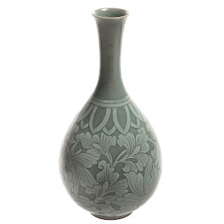 Korean Celadon Porcelain Bottle Vase