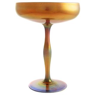Steuben Aurene Gold Glass Compote