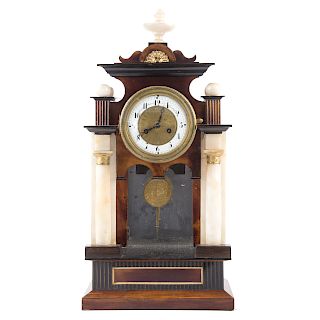 Biedermeier Style Portico Mantel Clock
