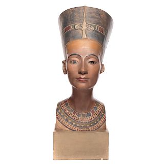 Painted Plaster Bust Of Nefertiti