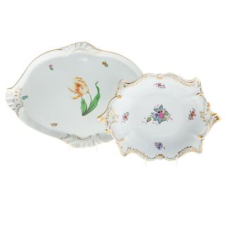 Herend Porcelain Tray and Serving Bowl