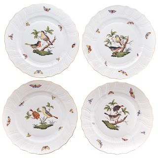 8 Herend Porcelain,  Rothschild Bird Dinner Plates