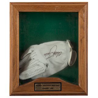 Nick Faldo Autographed Golf Glove In Frame