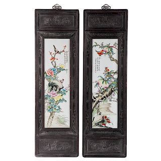 Pair Chinese Porcelain Plaques