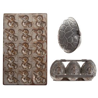 Three Zinc Easter Candy/Chocolate Molds