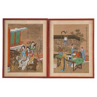Pair Chinese School 19h Century Gouaches