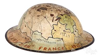 Identified WWI doughboy map helmet