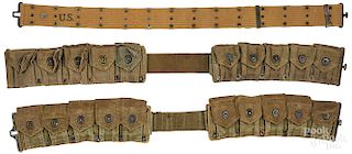 Two WWII US Army cartridge belts, etc.