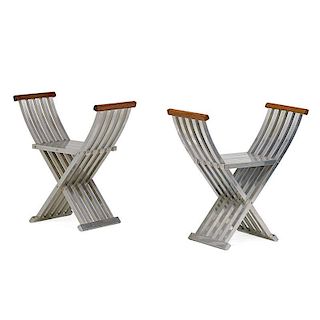 JOHN VESEY Pair of Classic Folding Benches