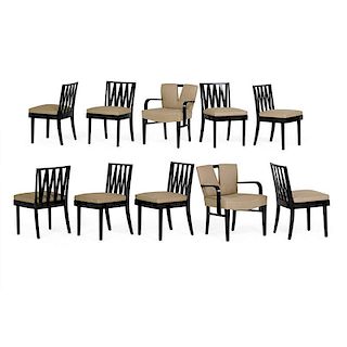 PAUL FRANKL Ten dining chairs