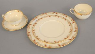 Lenox porcelain dinner set having "Essex" pattern; sixty six total pieces including twelve dinner plate.