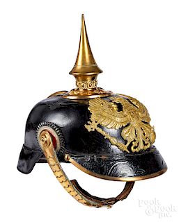 Prussian WWI leather pickelhaube officer helmet