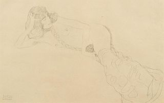 Gustav Klimt
(Austrian, 1862-1918)
Reclining Nude with Draped Legs