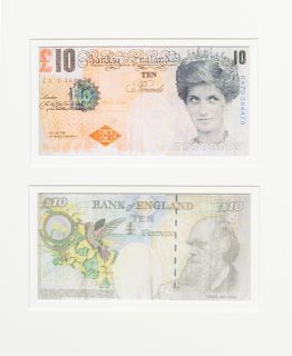 Banksy
(British, b. 1974)
Di-Faced Tenner (Two Works), 2005