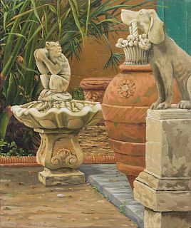 Candace Jans
(American, b. 1952)
Study for Courtyard w/ Statue, 1984