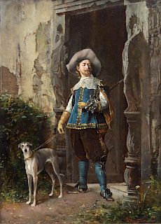 Johann Hamza
(German, 1850-1927)
Untitled (Man with Dog), 1880