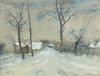 Bernard Gantner
(French, b. 1928)
Winter Scene, 1979