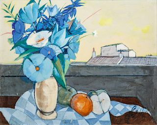 Charles Levier
(French, 1920-2003) 
Fleurs Bleues
