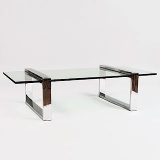 Jones Chrome and Glass Low Table