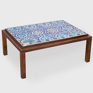 Bronze Low Table Inset with Persian Tiles