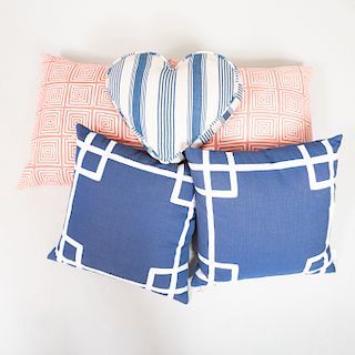 Group of Five Cotton Pillows