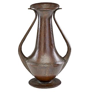S. TIMMINS & CO. Large hammered copper vase