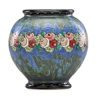 C. CATTEAU; BOCH FRERES Large Gres Keramis vase