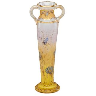DAUM Glass vase with flowers