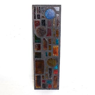 Architectural Wall Art Colored Glass Panel, Brutalist Period