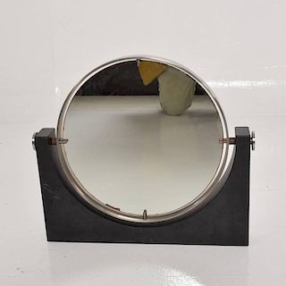 Mid-Century Modern Italian Table Mirror Black Marble