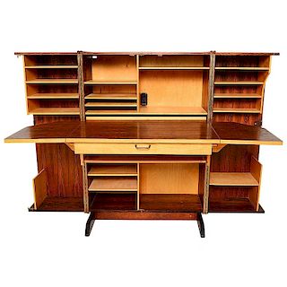 Mid-Century Danish Modern Rosewood Rare Hideaway Desk Cabinet