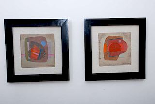 Pair of  Abstract Paintings by Jose Luis Serrano 1982