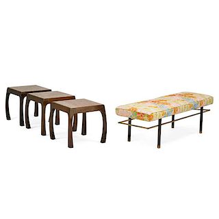 HARVEY PROBBER Bench and three side tables